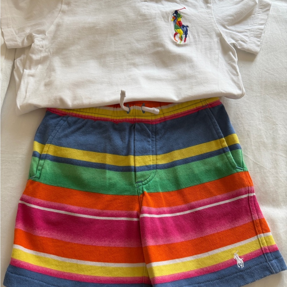 Ralph Lauren Kids Striped Cotton Shorts in Blue, Orange, Pink, Green & Yellow